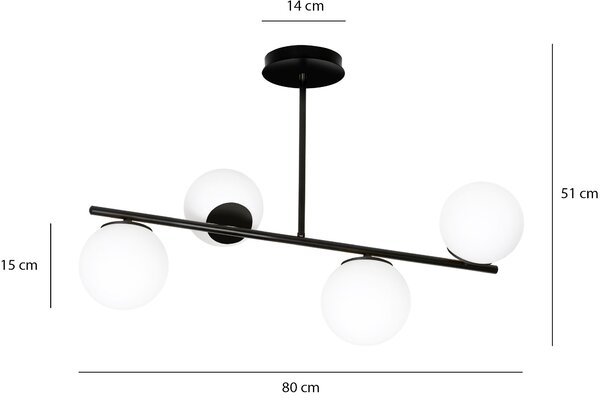 Emibig modern mennyezeti lámpa bior fekete emi1020/4