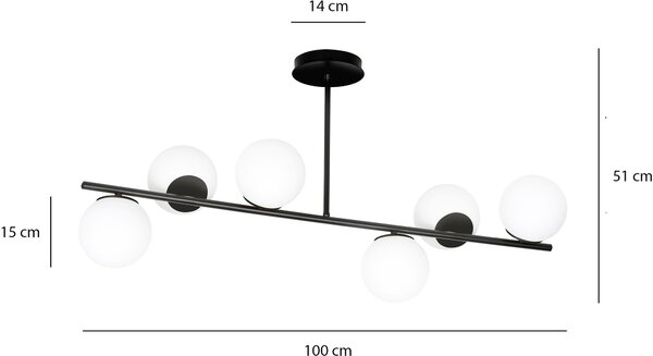 Emibig modern mennyezeti lámpa bior fekete emi1020/6