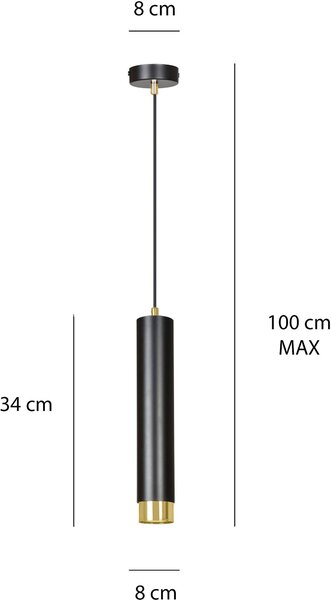 Emibig modern függeszték kibo fekete arany emi644/1