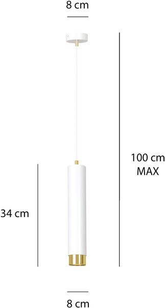 Emibig modern függeszték kibo fehér arany emi642/1