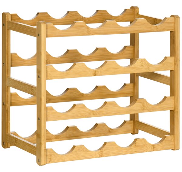 Bambusz borállvány 16 palack, 43x23,5x38cm