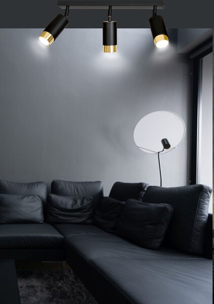 Emibig modern spot lámpa hiro fekete arany emi965/3