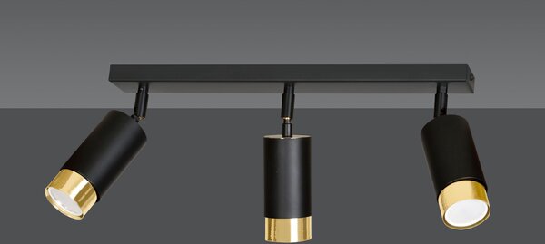 Emibig modern spot lámpa hiro fekete arany emi965/3