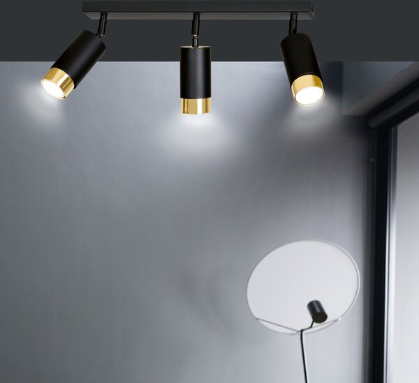 Emibig modern spot lámpa hiro fekete arany emi965/3