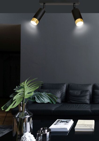 Emibig modern spot lámpa hiro fekete arany emi965/2
