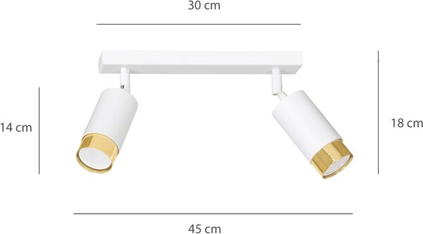 Emibig modern spot lámpa hiro fehér arany emi963/2