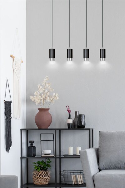 Emibig modern függeszték fumiko króm fekete emi816/4