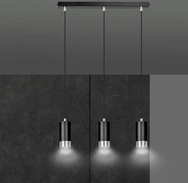 Emibig modern függeszték fumiko króm fekete emi816/3