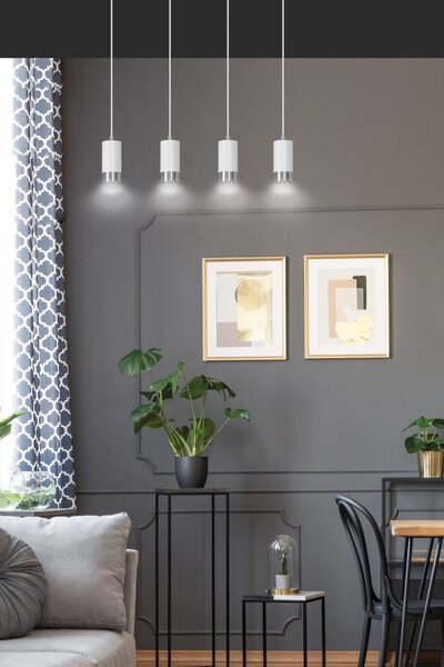 Emibig modern függeszték fumiko fehér króm emi814/4