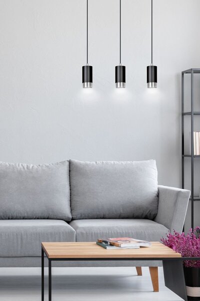 Emibig modern függeszték fumiko króm fekete emi816/3
