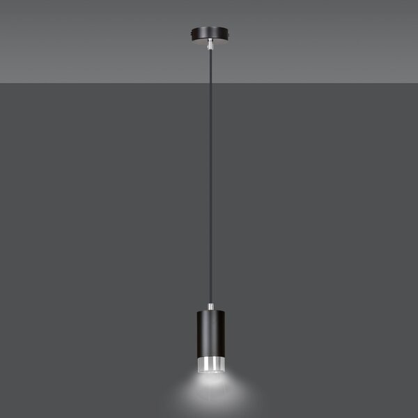 Emibig modern függeszték fumiko króm fekete emi816/1