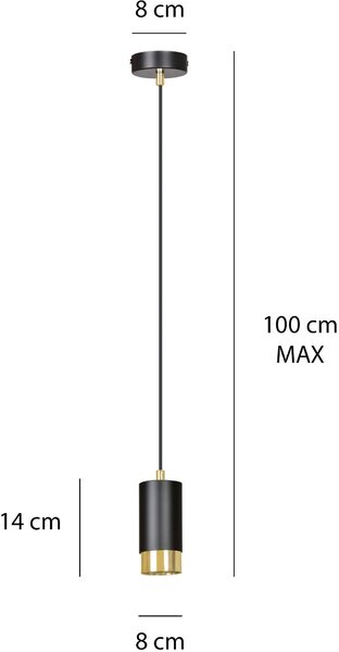 Emibig modern függeszték fumiko fekete arany emi817/1