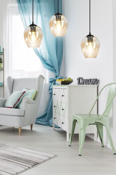 Emibig modern függeszték level borostyán fekete emi758/3