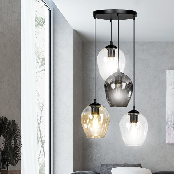 Emibig modern függeszték istar fekete emi682/4prem