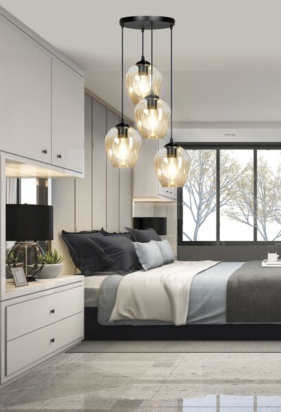 Emibig modern függeszték istar borostyán fekete emi681/4prem