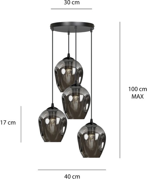 Emibig modern függeszték istar fekete grafit emi680/4prem