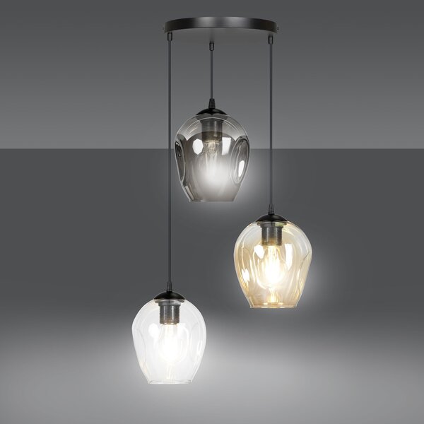 Emibig modern függeszték istar fekete emi682/3prem