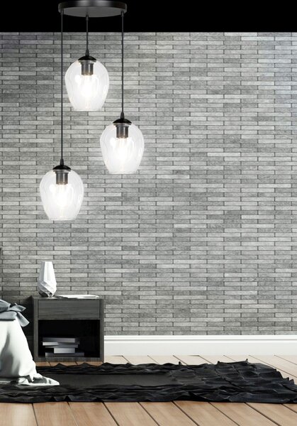 Emibig modern függeszték istar fekete átlátszó emi679/3prem