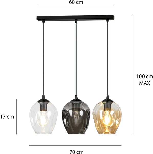 Emibig modern függeszték istar fekete emi678/3