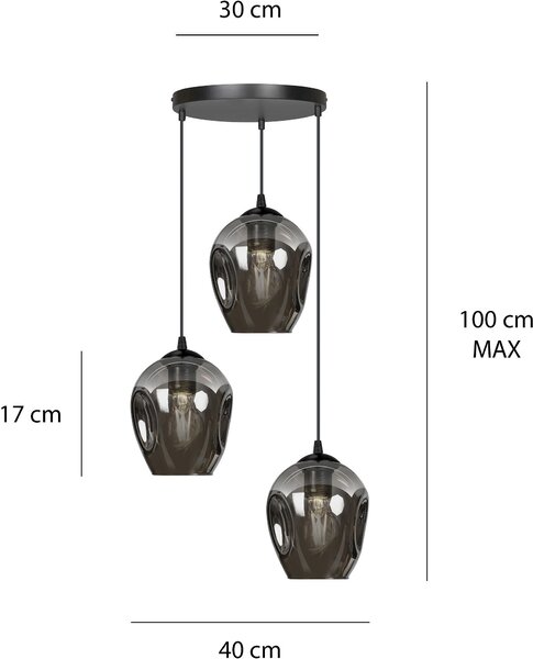 Emibig modern függeszték istar fekete grafit emi680/3prem