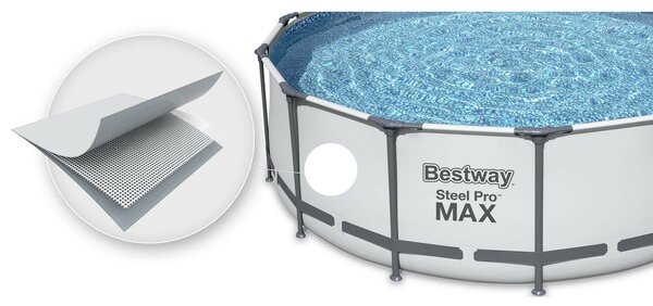 Bestway 56488 fémvázas medence steel pro max 457x107 cm,vízforgatóval, szűrővel, alátétel, létrával (8050077)
