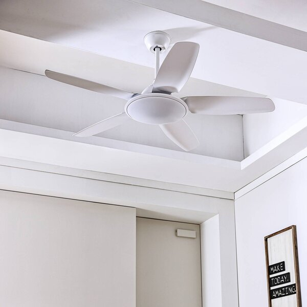 Lucande Divian LED mennyezeti ventilátor, fehér, DC, csendes, CCT, Fehér / opál, Nappali / Étkező, fém, Modern