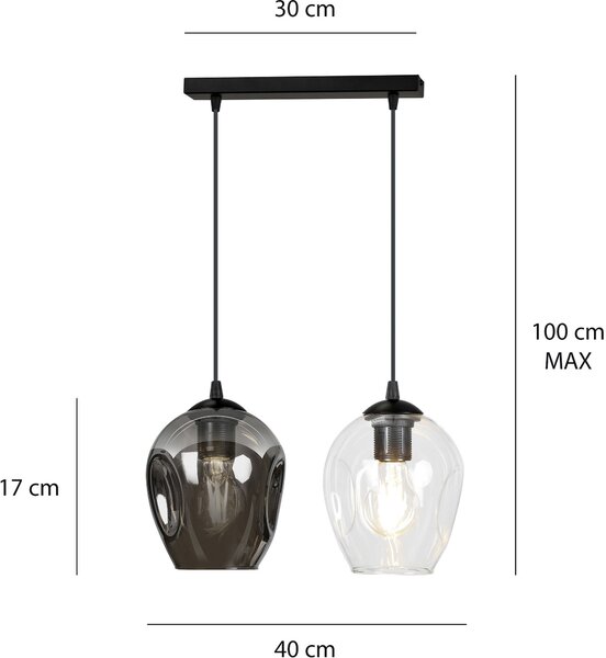 Emibig modern függeszték istar fekete emi682/2