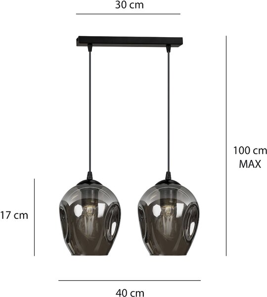 Emibig modern függeszték istar fekete grafit emi680/2