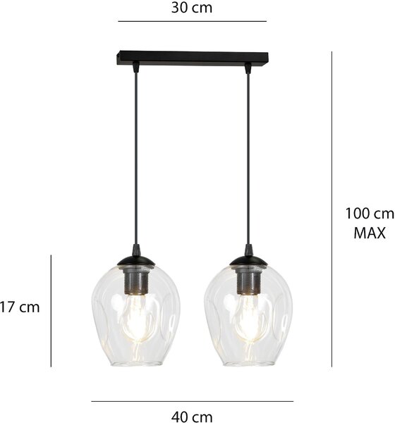 Emibig modern függeszték istar fekete átlátszó emi679/2
