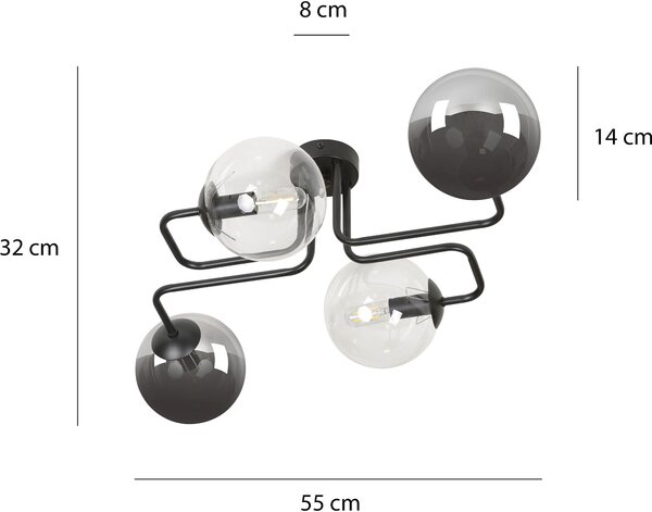 Emibig modern mennyezeti lámpa brendi fekete emi843/4m3