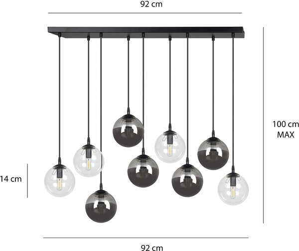 Emibig modern függeszték cosmo fekete emi714/9m2