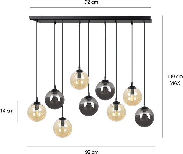 Emibig modern függeszték cosmo fekete emi714/9m1