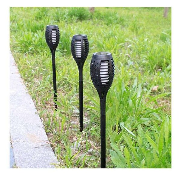 Polifach 12 LED-es kerti Napelemes Lámpa 51cm - Fáklya (P-200) - fekete 6db