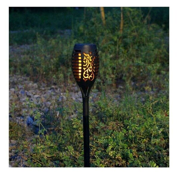 Polifach 12 LED-es kerti Napelemes Lámpa 51cm - Fáklya (P-200) - fekete 6db