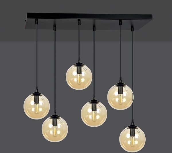 Emibig modern függeszték cosmo borostyán fekete emi713/6