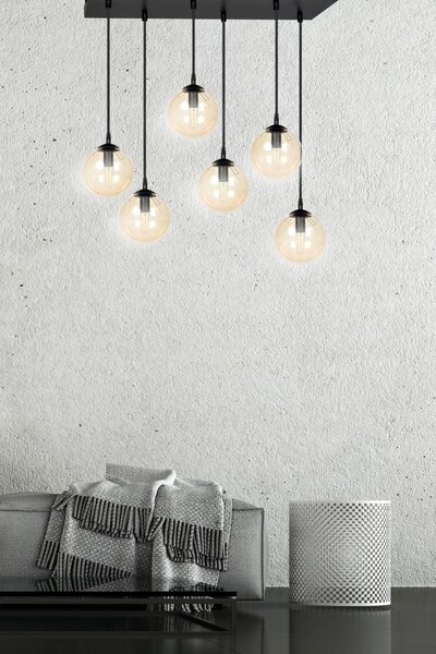 Emibig modern függeszték cosmo borostyán fekete emi713/6