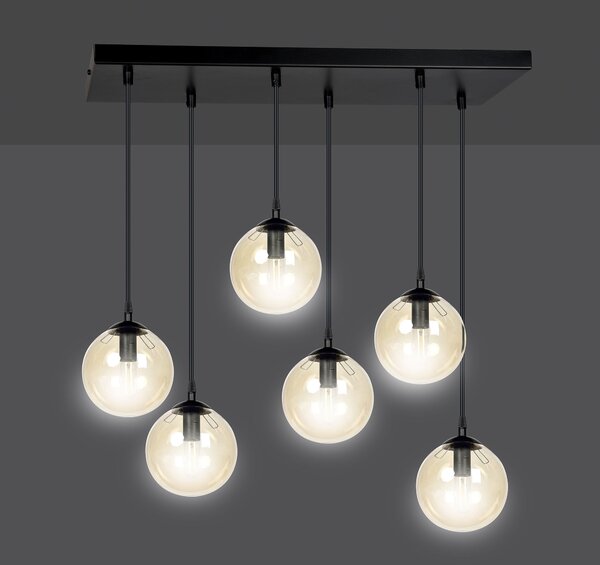 Emibig modern függeszték cosmo borostyán fekete emi713/6