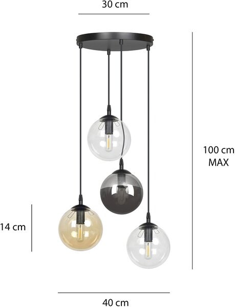 Emibig modern függeszték cosmo fekete emi714/4prem