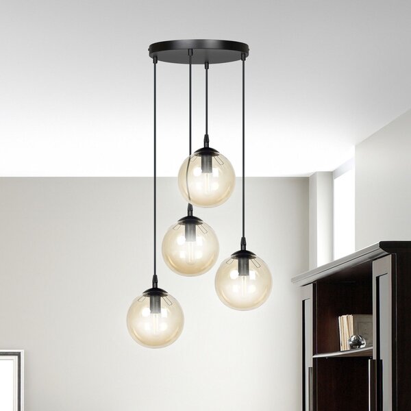Emibig modern függeszték cosmo borostyán fekete emi713/4prem