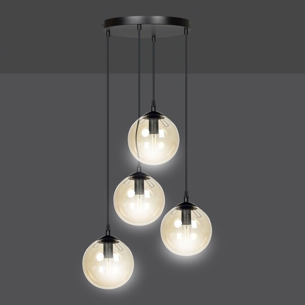 Emibig modern függeszték cosmo borostyán fekete emi713/4prem