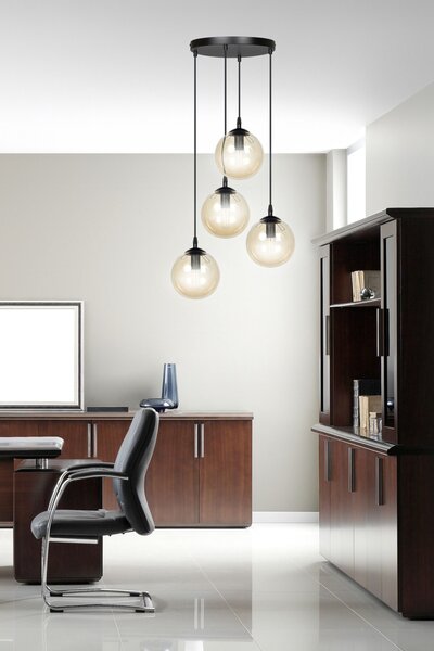 Emibig modern függeszték cosmo borostyán fekete emi713/4prem