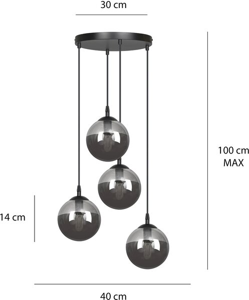 Emibig modern függeszték cosmo fekete grafit emi712/4prem