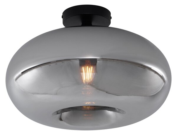 Art Deco mennyezeti lámpa fekete füstüveggel 40 cm - Busa