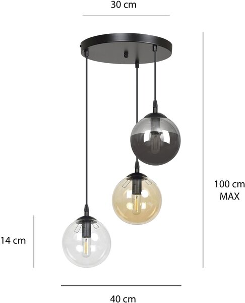 Emibig modern függeszték cosmo fekete emi714/3prem