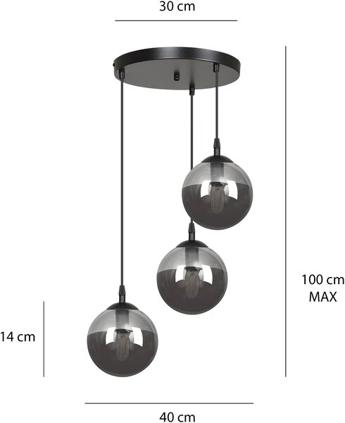 Emibig modern függeszték cosmo fekete grafit emi712/3prem