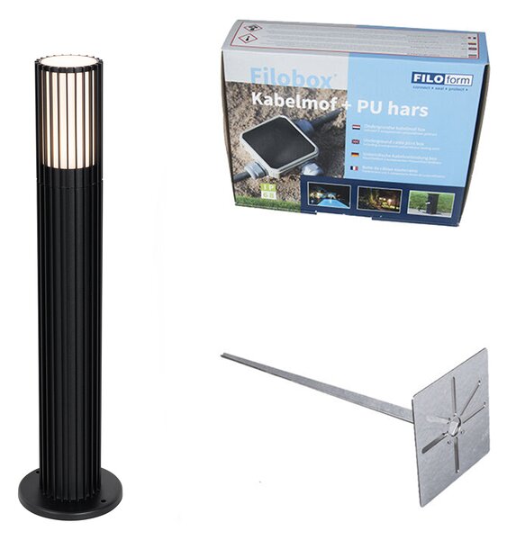 Design kültéri lámpaoszlop fekete 50 cm IP44 - Boris