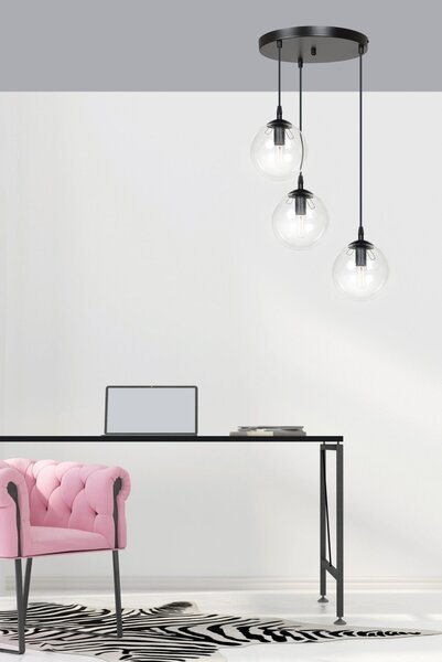 Emibig modern függeszték cosmo fekete átlátszó emi711/3prem