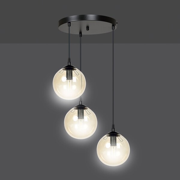 Emibig modern függeszték cosmo borostyán fekete emi713/3prem