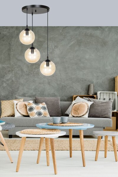 Emibig modern függeszték cosmo borostyán fekete emi713/3prem