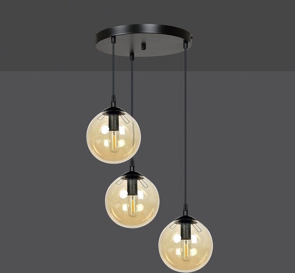 Emibig modern függeszték cosmo borostyán fekete emi713/3prem